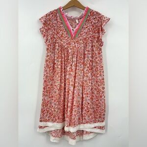 Poupette St Barth 12 sasha mini dress girl pink jonquille fringe crochet